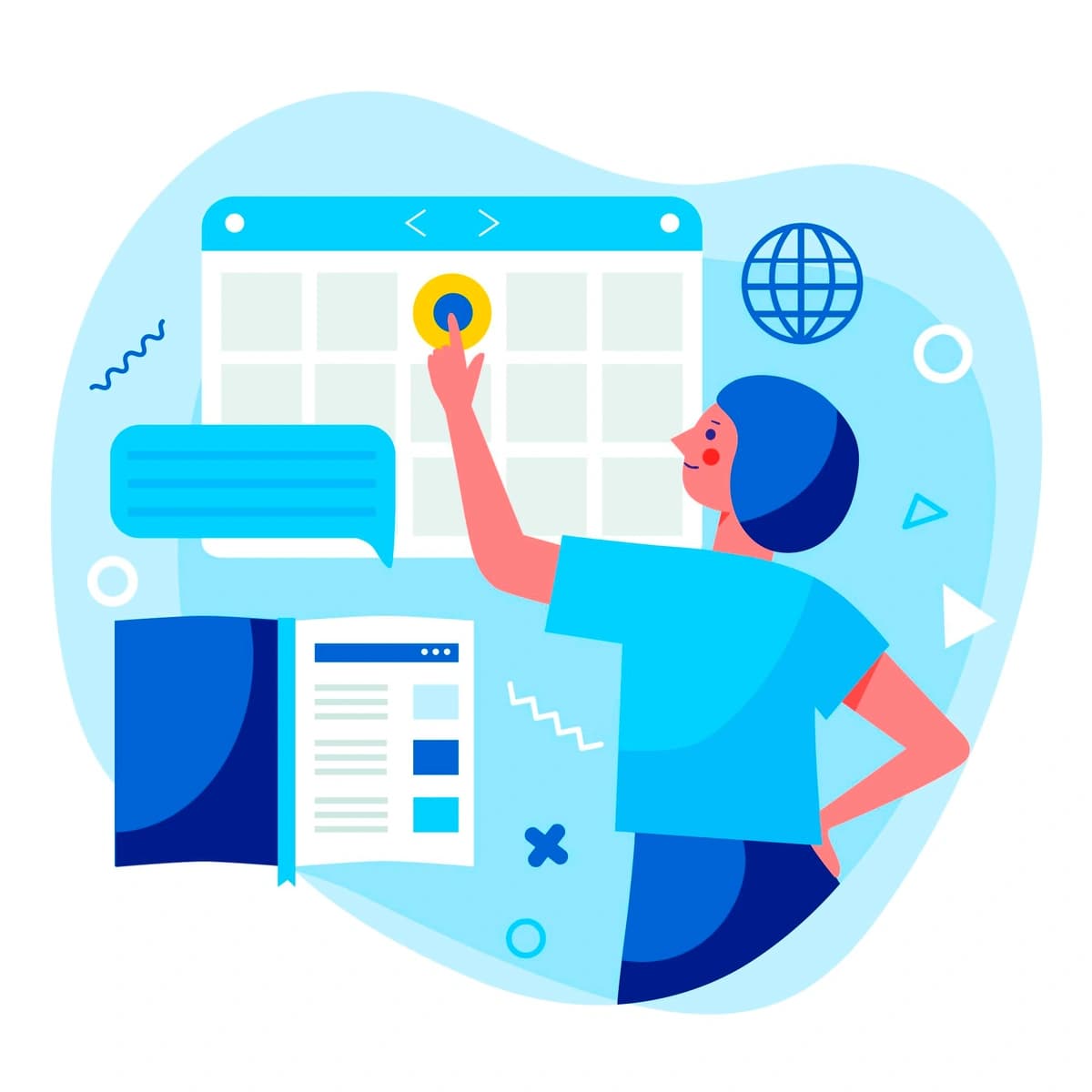 A vibrant and stylized illustration of a person marking a date on a calendar, symbolizing planning and organization, ideal for an article about new time-off management features.