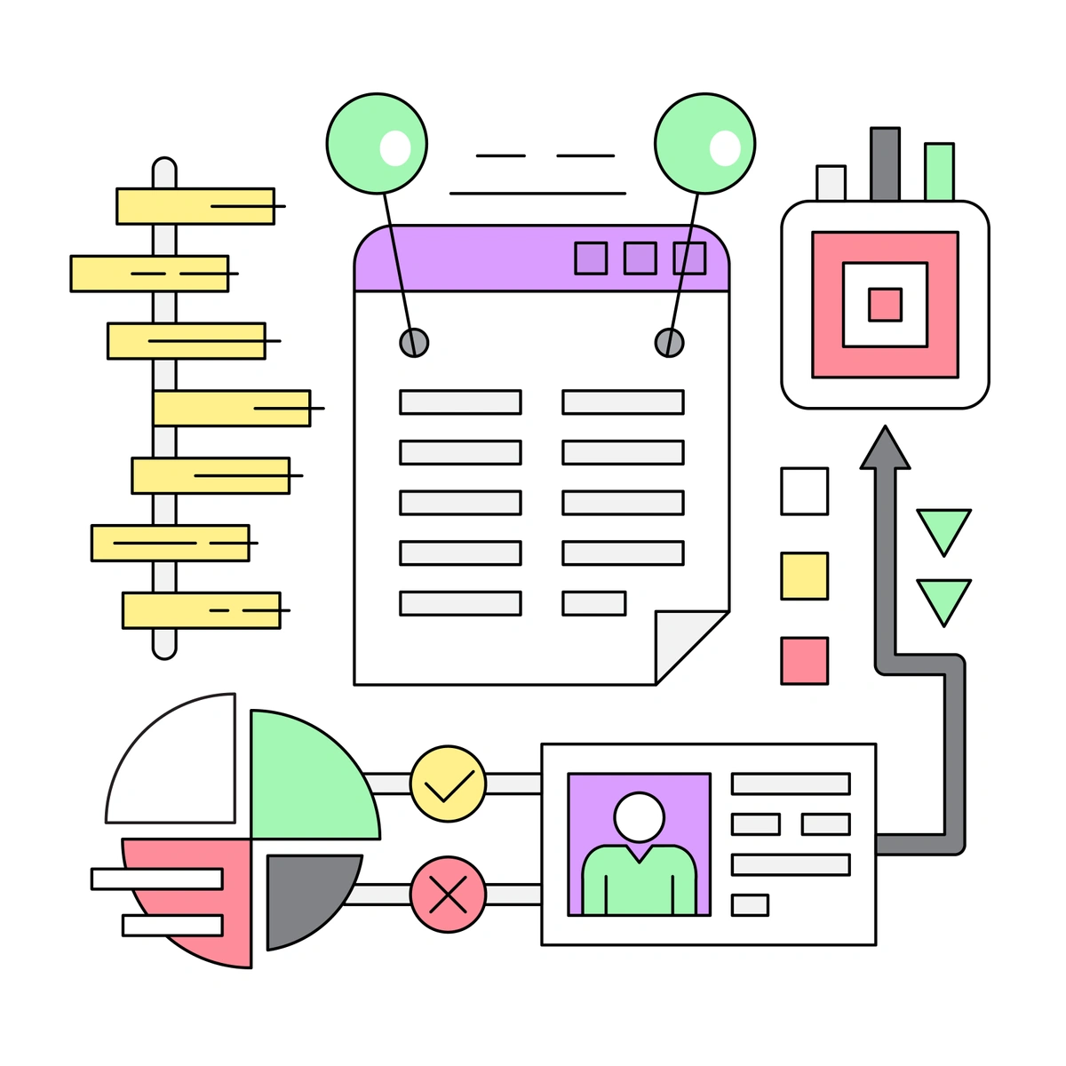 Illustration of a well-organized runbook with clear steps and automation icons.